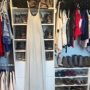 Elegant Creamish/Silver Maxi Dress